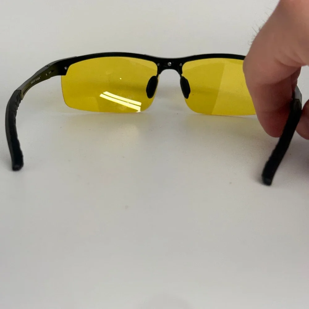 Knight Visor Night Driving‎ Glasses Yellow Lens Black Frame Designed in Italy KV